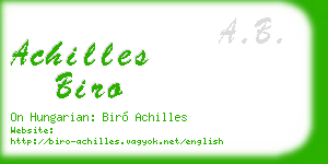 achilles biro business card