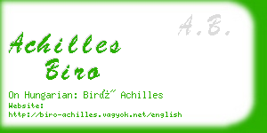 achilles biro business card